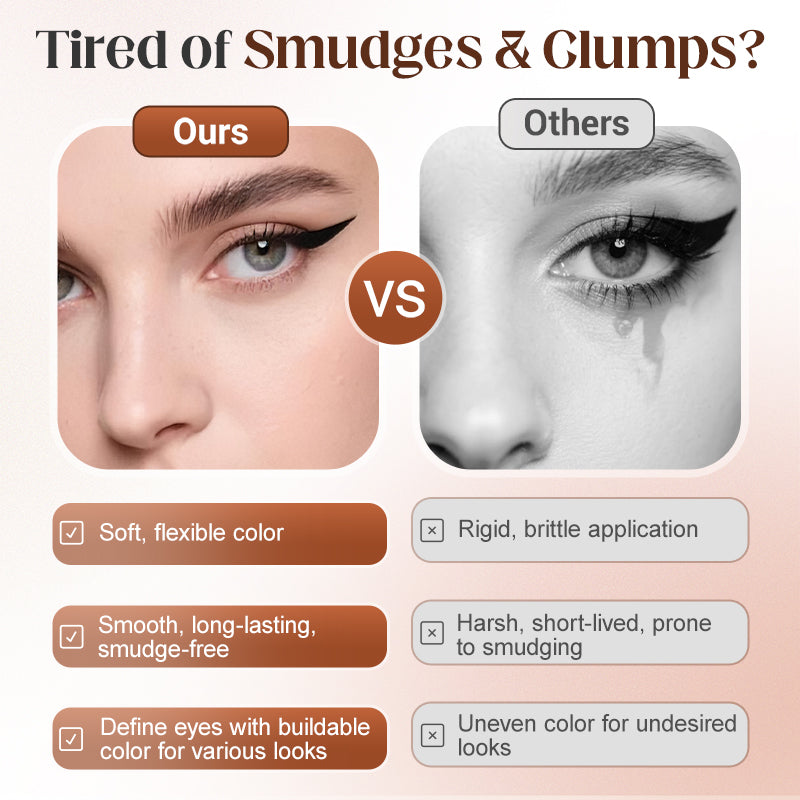 Eyeliner et tampon à cils imperméables 2 en 1