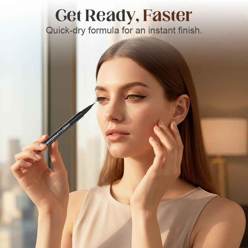 Eyeliner et tampon à cils imperméables 2 en 1