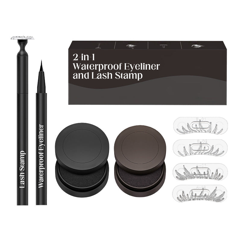 Eyeliner et tampon à cils imperméables 2 en 1