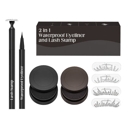 Eyeliner et tampon à cils imperméables 2 en 1