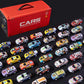 Conjunto com 48 miniaturas de carros de fricção e garagem integrada.