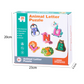 🎁 Poupe 50%! 🧩 Brinquedo de madeira com letras e animais – 26 peças, educativo e divertido ✨