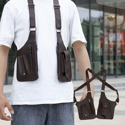 Bolsa tática masculina anti-roubo com vários bolsos e ombro duplo