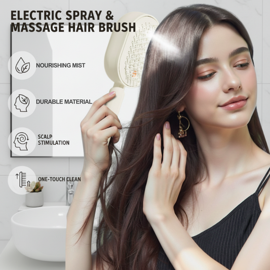 🥳 PROMOÇÃO DE 2026 🥳💞 Mais de 50 mil unidades vendidas! 💆‍♀️🔘 50% de desconto! Escova de cabelo elétrica com spray e massagem – Desembaraça suavemente e proporciona uma névoa nutritiva. Cerdas macias, limpeza com um único botão. ✨