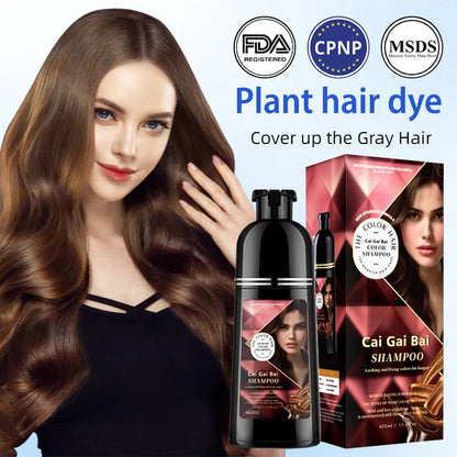 🍎 AGORA COM 50% DE DESCONTO!✨ Champô para coloração instantânea do cabelo com extratos de ervas para homens e mulheres