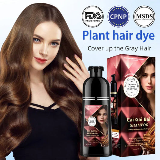 🍎 AGORA COM 50% DE DESCONTO!✨ Champô para coloração instantânea do cabelo com extratos de ervas para homens e mulheres