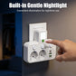 Tomada adaptadora com 4 tomadas, tomada múltipla com interruptor independente e pequeno adaptador para luz noturna