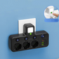 Tomada adaptadora com 4 tomadas, tomada múltipla com interruptor independente e pequeno adaptador para luz noturna