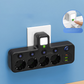 Tomada adaptadora com 4 tomadas, tomada múltipla com interruptor independente e pequeno adaptador para luz noturna