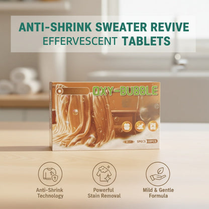 Comprimidos Sweater Revive – Anti-Encolhimento, Restaura a Suavidade e É Seguro para as Cores 🧺