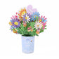 Cartão comemorativo com bouquet pop-up 3D