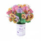 Cartão comemorativo com bouquet pop-up 3D
