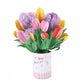 Cartão comemorativo com bouquet pop-up 3D