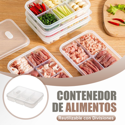Recipiente Reutilizável para Alimentos com Compartimentos