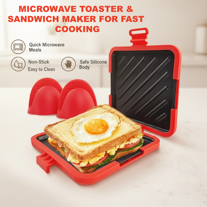 🔥 56% de desconto ⏰ Sanduicheira 3 em 1 – adequada para micro-ondas, forno e grelha! Revestimento antiaderente, compacta e lavável na máquina de lavar louça 🥪⚡