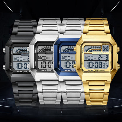 ⌚ 50% DE DESCONTO! ⏱️ Relógio digital unissex com ecrã quadrado – visor luminoso, resistente à água até 50 metros e pulseira leve e durável 🌙