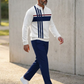 Conjunto masculino com estampado gráfico – camisola e calças