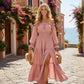 🎉LAST DAY SAEL 60% OFF!!✨💃Women's Off-Shoulder High-Waist Dress