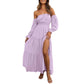 🎉LAST DAY SAEL 60% OFF!!✨💃Women's Off-Shoulder High-Waist Dress