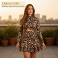 ⏳Oferta por tempo limitado⏰Mini vestido com estampa de leopardo e franzido – Tecido elástico suave, franzido que valoriza a barriga. Estampa chique, comprimento divertido. Perfeito para jantares ou festas. 🐆✨