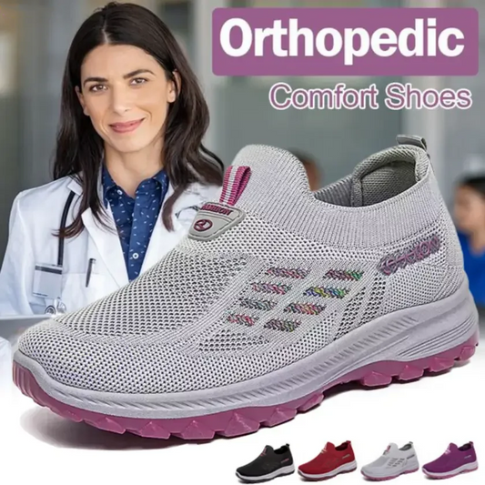 👟 50% DE DESCONTO AGORA! 🦶 Sapatos Fly Knit Slip-on – Apoio ortopédico, conforto respirável e perfeitos para usar o dia todo ✨
