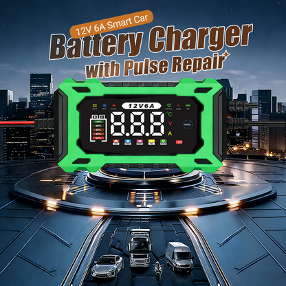 Carregador inteligente para baterias de automóvel de 12 V e 6 A com função de reparação por impulsos