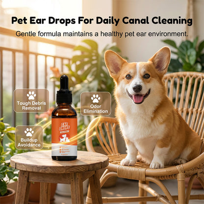Gotas naturais para cães e gatos para comichão e acúmulo de cera