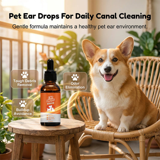 Gotas naturais para cães e gatos para comichão e acúmulo de cera