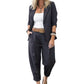 🥳2026 HOT SALE🥳💞50K+ SOLD!🎀💫 50% OFF! Women's Tapered Pants & Blazer Set – Open-front design, relaxed fit. Neutral colors pair with anything. Effortless elegance for any occasion. 🛡️🕊️