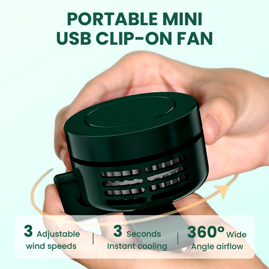 📢📢50% DE DESCONTO!!!⏰Mini-ventilador portátil com clipe USB