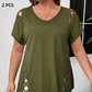 Women’s Solid Color Lattice Detail Tunic Top
