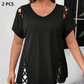 Women’s Solid Color Lattice Detail Tunic Top