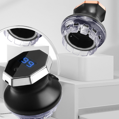 Máquina de cortar cabelo elétrica circular com ecrã LED
