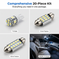 Conjunto de 20 luzes LED universais para o interior do seu carro | Controlo remoto RGB, instalação fácil