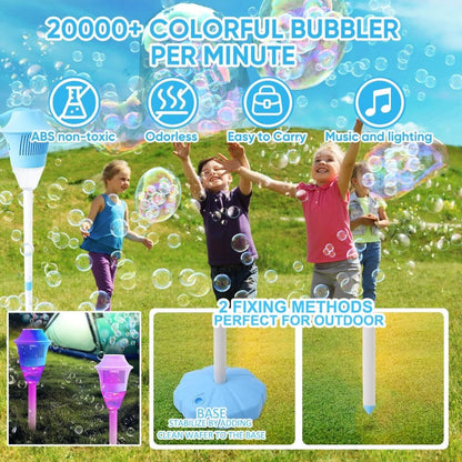 Máquina de bolas de sabão portátil automática para crianças, brinquedo de primavera e verão com luzes, soprador recarregável para exterior – o melhor presente de Páscoa para as crianças