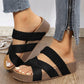 👡 50% DE DESCONTO AGORA! 🔥 Sandálias de cunha com tiras entrecruzadas para mulher – Confortáveis, elegantes e perfeitas para os dias de verão ☀️