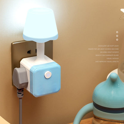 Lâmpada de LED noturna 2 em 1 com base em cubo