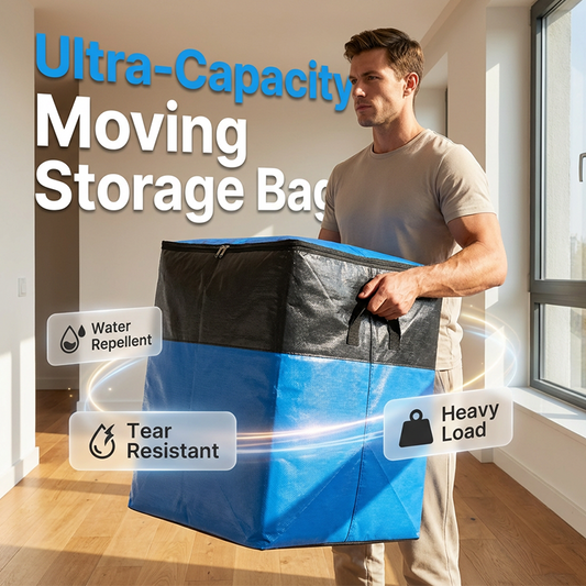 🦦 50% DE DESCONTO AGORA! 🧳 Saco dobrável para arrumação e mudanças – Resistente, de grande capacidade e perfeito para organizar e viajar ✈️
