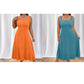 Vestido elegante sem mangas de cor lisa para mulher