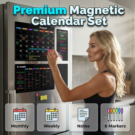 🌈Quadro magnético para calendário com marcadores apagáveis