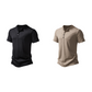 Men's Casual Slim Fit Button Placket Tee