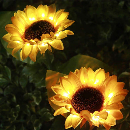 Luz solar de jardim à prova de água em forma de girassol