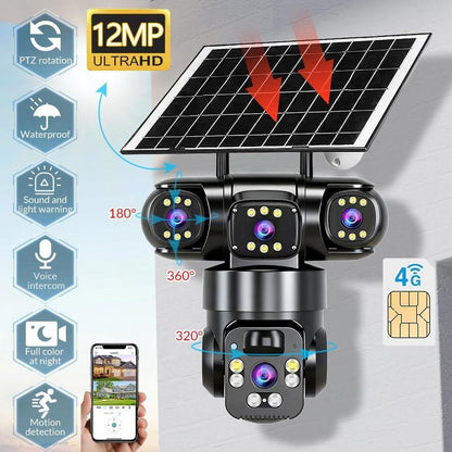 ⏳Promoção por tempo limitado⏰Câmara de segurança Wi-Fi para exterior de 6K e 9 MP | 3 lentes, PTZ de 360° | Resistente à água (IP66), visão noturna a cores, áudio bidirecional, deteção de movimento