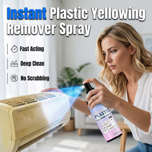 🧴 Spray multiusos para remover o amarelecimento do plástico – De amarelado a branco brilhante em segundos! ✨💪 Sem esfregar, sem substituir – basta pulverizar, esperar e recuperar. 🛠️🟡
