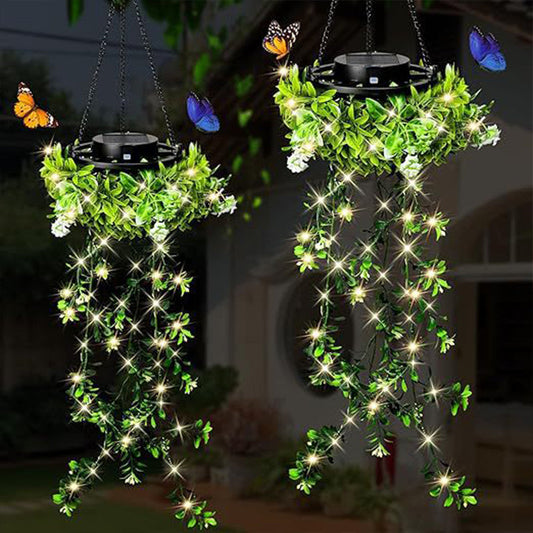 🌿40% DE DESCONTO!Luz solar suspensa em forma de relva – folhagem realista, luz branca quente, IP65 ✨