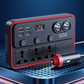 Carregador multifuncional para automóvel com tomadas de corrente alternada e USB