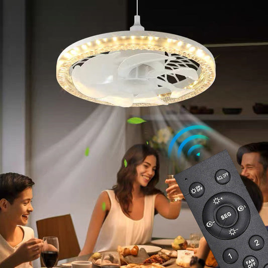 Luz com ventilador ajustável e silenciosa 2 em 1 com controlo remoto