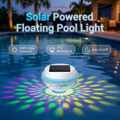 🏊‍♂️☀️ Luz LED solar flutuante para piscina – Mudança de cor, ligar/desligar automático, à prova de água. Perfeita para piscinas, lagos ou spas – Cria uma atmosfera noturna mágica! 💡🌙✨