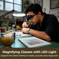 🎁Novidades de 2026 com 50% de desconto💥Lupa LED de precisão para eletrónica e artesanato – Suporte ajustável e ampliação de 10X a 20X – Luz brilhante e mãos-livres – ideal para soldadura, reparação de relógios ou pintura em miniatura 🛠️