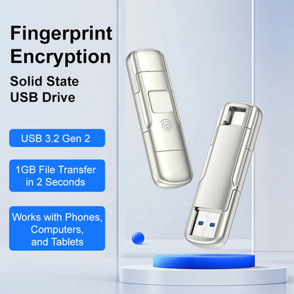 Pen USB de estado sólido com encriptação por impressão digital
